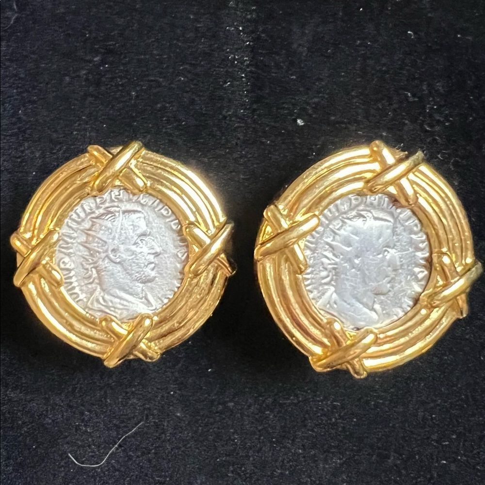 SOLD!!  #2- Carolee Gold Coin Jewelry & earrings & matching key ring & bracelet - Picture 5 of 11